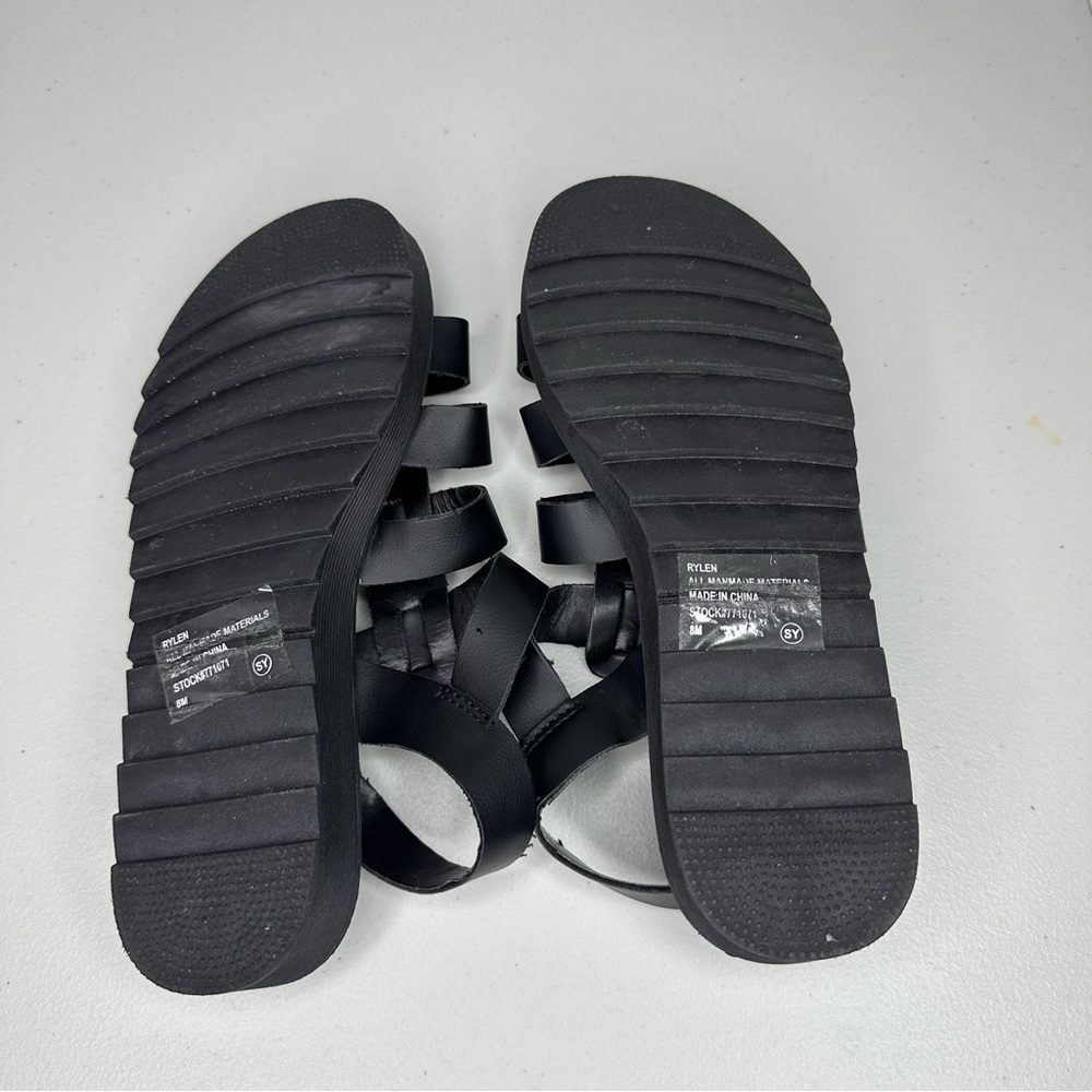 Jellypop Strappy Sandal Women’s Size 8 M Black Fisherman Gladiator Faux Leather - Picture 8 of 9